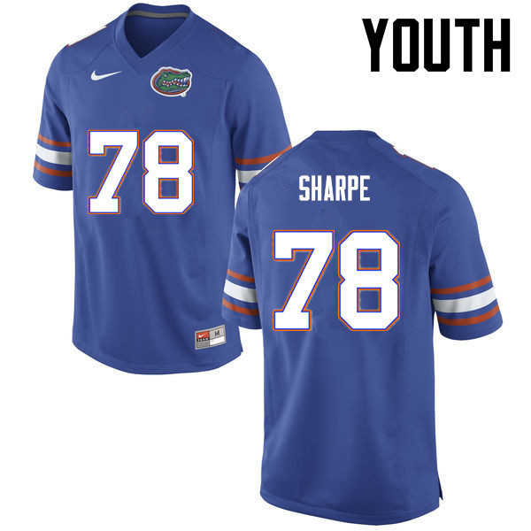 Youth Florida Gators #78 David Sharpe College Football Jerseys-Blue